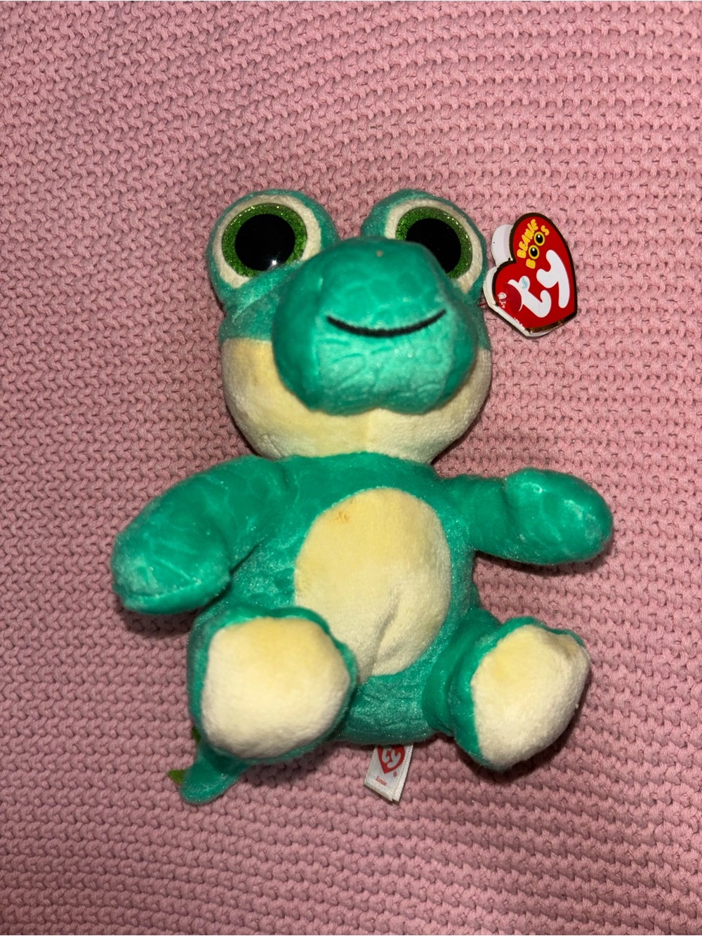 Ty Beanie Boos “Ernie” Frog Plush 6” Green Yellow